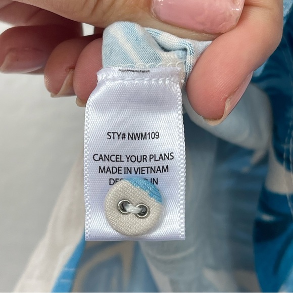 Masongrey Pajama Set PJ Top & Shorts Azure Palms Size Medium - Picture 5 of 8